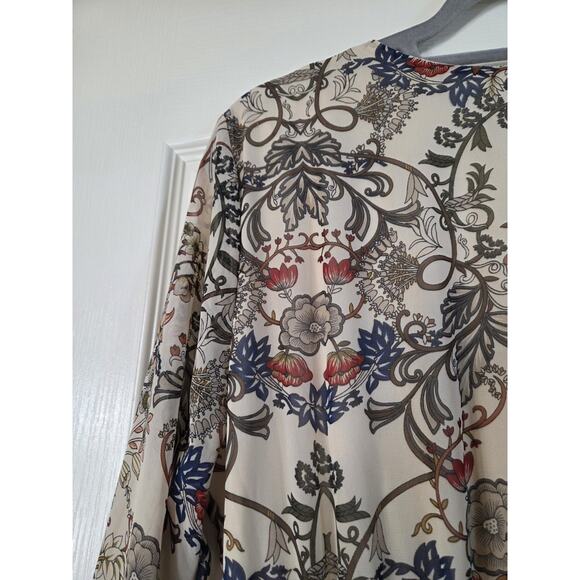 Fraiche By J Romantic Boho Neutral Floral Fall Hippie Maxi Dress, Size Large - Picture 10 of 13